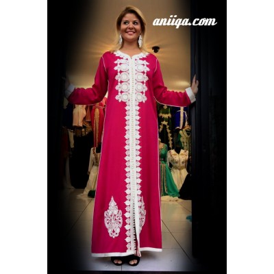 Caftan simple Rose sans ceinture