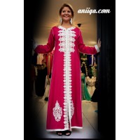 Caftan simple Rose sans ceinture