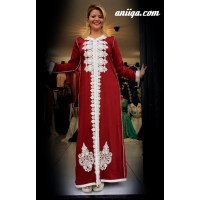 Caftan marocain simple grenat 