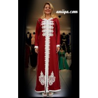 Caftan marocain simple grenat 