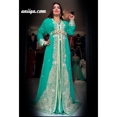  Sari marocain vert d'eau 