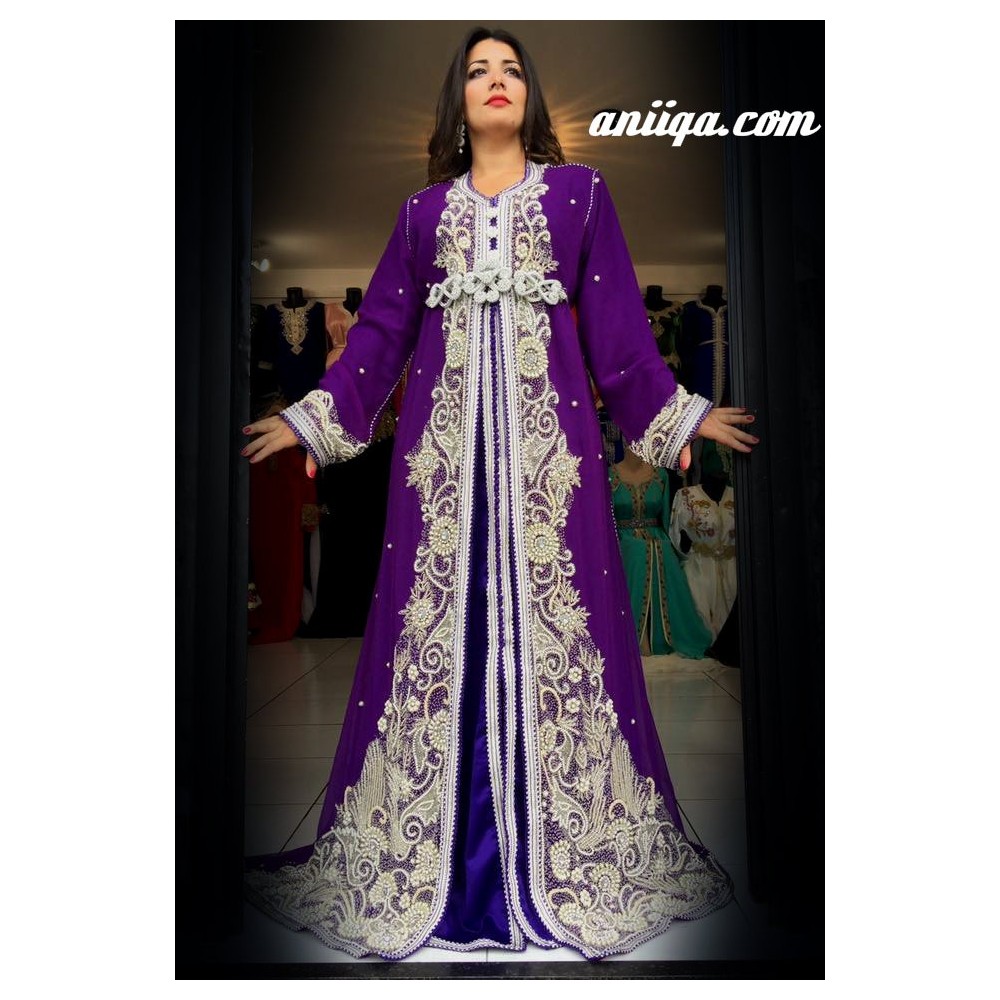 Caftan marocain Sari violet