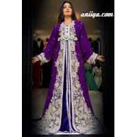 Caftan marocain Sari violet