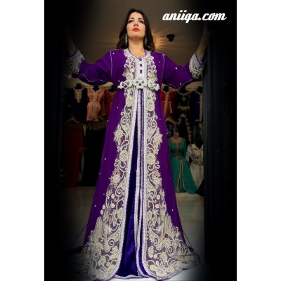 Caftan marocain Sari violet