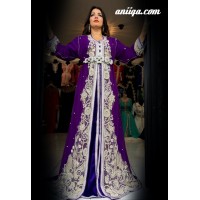 Caftan marocain Sari violet