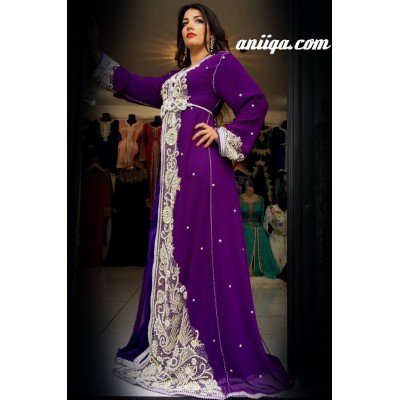 Caftan marocain Sari violet