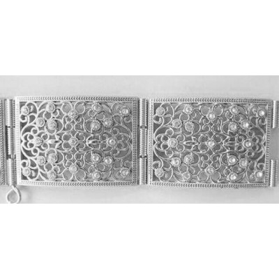 ceinture marocaine metal cristal argent 