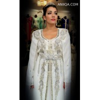 Robe de soirée orientale blanche de mariage  avec burnous 