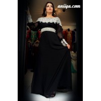 Robe dubai moderne noir et argent 