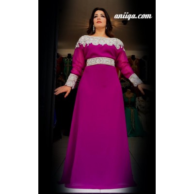 Robe dubai moderne prune et argent