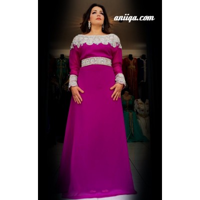 Robe dubai moderne prune et argent