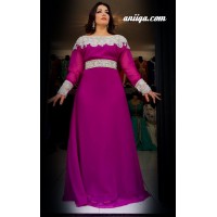 Robe dubai moderne prune et argent