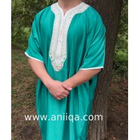 Gandoura vert d'eau pour homme moderne 