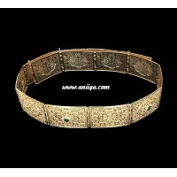 Ceinture marocaine  en métal strass argent