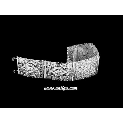 Ceinture marocaine en metal  argent strass