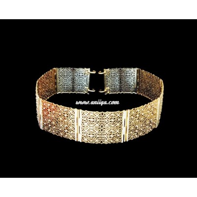 Ceinture marocaine en metal doré strass