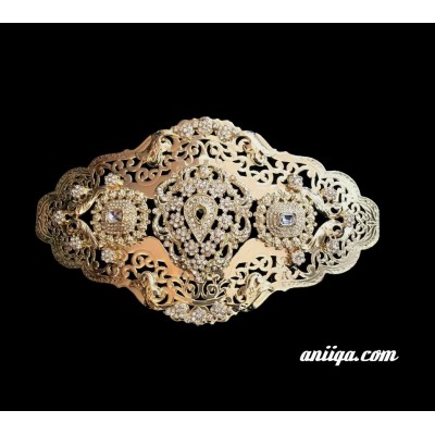 Broche dorée pour ceinture caftan ou takchita mariage 