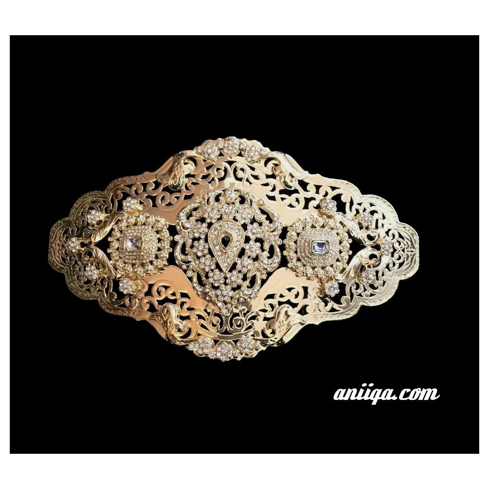 Broche dorée pour ceinture caftan ou takchita mariage 