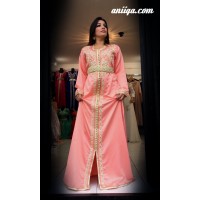 Caftan saumon simple et moderne