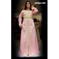 Caftan marocain simple rose pale 