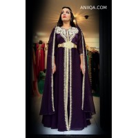 Caftan marocain 2018 prune avec cape