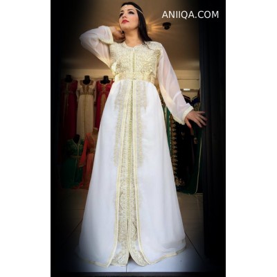 Caftan marocain blanc de mariage 2018