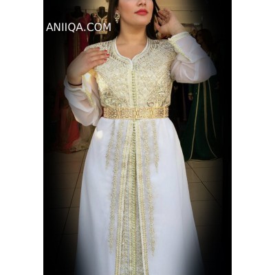 Caftan marocain blanc de mariage 2018