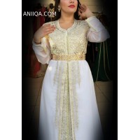 Caftan marocain blanc de mariage 2018