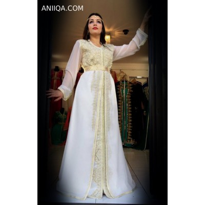 Caftan marocain blanc de mariage 2018