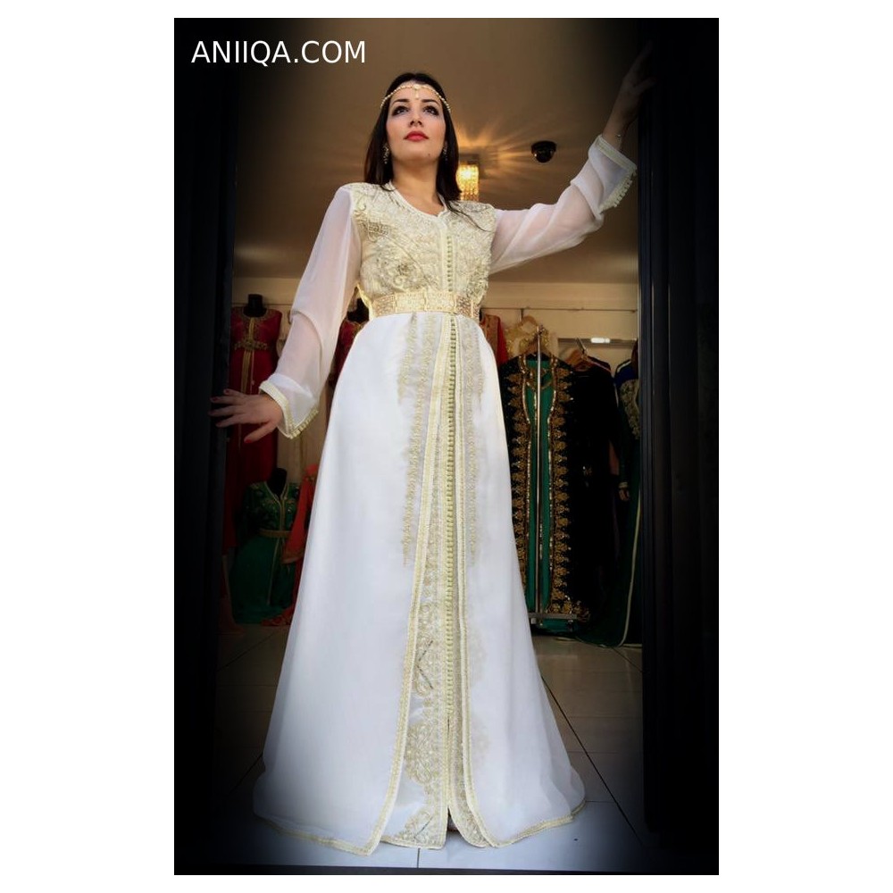 Caftan marocain blanc de mariage 2018