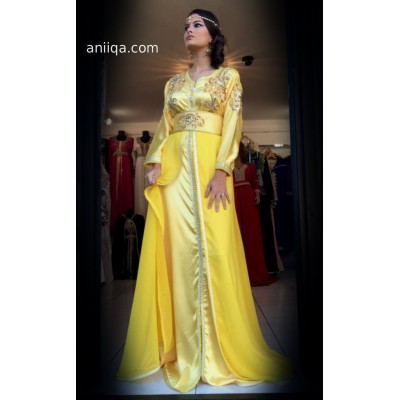 Caftan moderne 2018 jaune