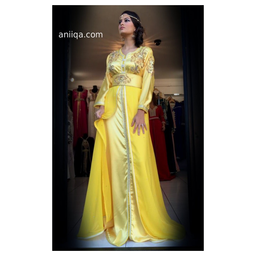 Caftan moderne 2018 jaune