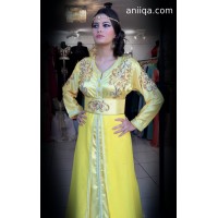 Caftan moderne 2018 jaune