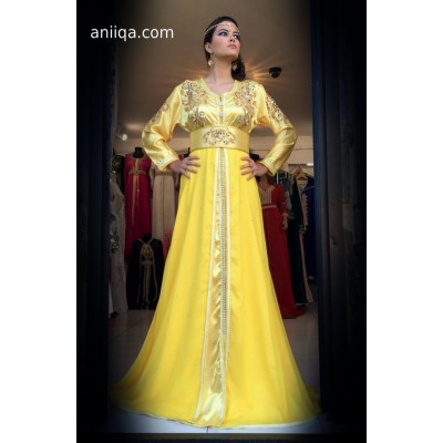 Caftan moderne 2018 jaune