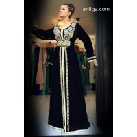 Caftan velour 2017 bleu nuit Zahira