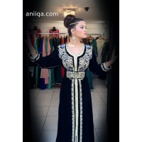 Caftan velour 2017 bleu nuit Zahira