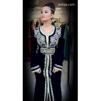 Caftan velour 2017 bleu nuit Zahira