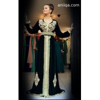 Caftan velour vert royal Sana