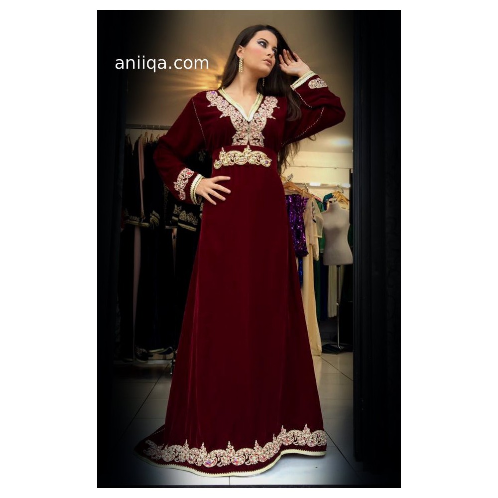 Caftan velours  Bordeaux 