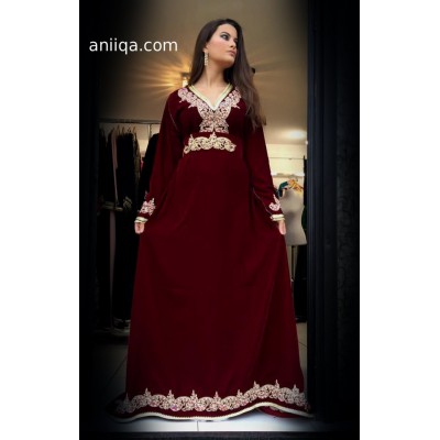 Caftan velours  Bordeaux 