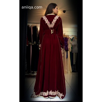 Caftan velours  Bordeaux 