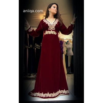 Caftan velours  Bordeaux 