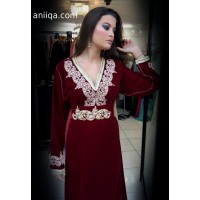 Caftan velours  Bordeaux 