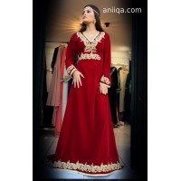 caftan velours rouge coupe cloche Amina