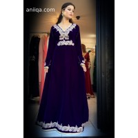 Caftan velours violet moderne Amina 2