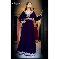 Caftan velours violet moderne Amina 2