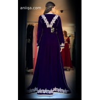 Caftan velours violet moderne Amina 2