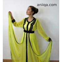 Caftan jaune et noir moderne 2017