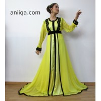 Caftan jaune et noir moderne 2017