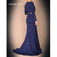 Robe de soirée sirene bleu marine assia